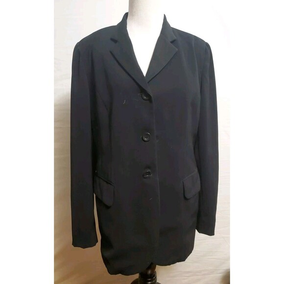 Philippe Adec Paris Women's Black Oversized Long Blazer Jacket Coat Size 8 - Picture 1 of 10